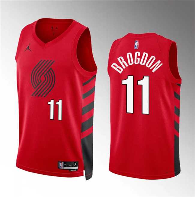Mens Portland Trail Blazers #11 Malcolm Brogdon Red Statement Edition Stitched Jersey Dzhi->portland trailblazers->NBA Jersey